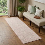7' Pink Floral Power Loom Runner Rug