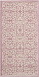 2' X 4' Pink Floral Power Loom Area Rug
