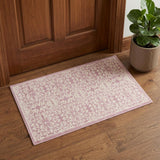 2' X 4' Pink Floral Power Loom Area Rug