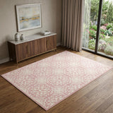 4' X 6' Pink Floral Power Loom Area Rug
