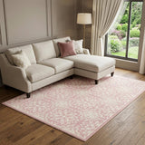 6' X 9' Pink Floral Power Loom Area Rug