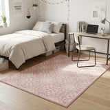 5' X 7' Pink Floral Power Loom Area Rug