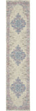 10' Pink And Ivory Medallion Runner Rug
