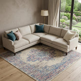 8' X 10' Pink Damask Power Loom Area Rug