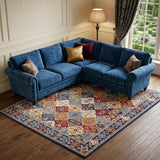 8' X 10' Red Damask Power Loom Area Rug
