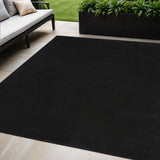 5' X 8' Black Power Loom Area Rug