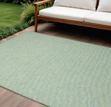 9' X 12' Blue And Green Indoor Outdoor Area Rug