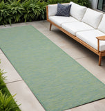 8' Blue Power Loom Runner Rug