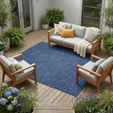 8' X 11' Navy Blue Indoor Outdoor Area Rug