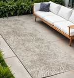 8' Gray And Ivory Abstract Runner Rug
