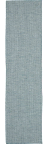 8' Aqua Power Loom Runner Rug