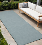 8' Aqua Power Loom Runner Rug