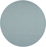 8' Aqua Round Power Loom Area Rug