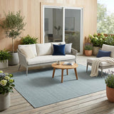 5' X 7' Aqua Indoor Outdoor Area Rug
