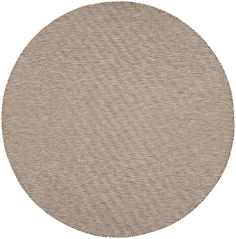 8' Beige Round Indoor Outdoor Area Rug