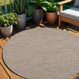 6' Beige Round Power Loom Area Rug