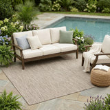 5' X 7' Beige Indoor Outdoor Area Rug