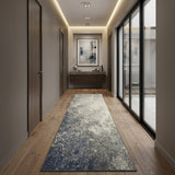10' Black Abstract Power Loom Runner Rug