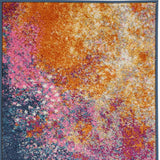 12' Blue Abstract Power Loom Runner Rug