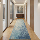 10' Blue Abstract Power Loom Runner Rug