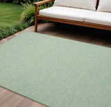 7' X 10' Blue and Green Indoor Outdoor Area Rug