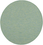 6' Blue Round Power Loom Area Rug
