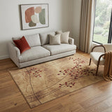 5' X 8' Brown Floral Power Loom Area Rug