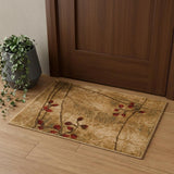 2' X 3' Brown Floral Power Loom Area Rug