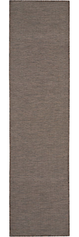 8' Brown Power Loom Runner Rug