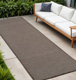 8' Brown Power Loom Runner Rug