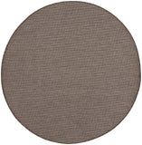 8' Brown Round Power Loom Area Rug