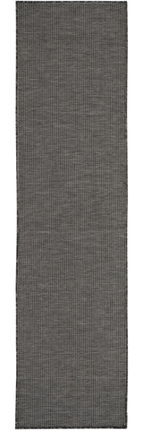 8' Charcoal Indoor Outdoor Runner Rug