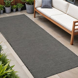 8' Charcoal Indoor Outdoor Runner Rug
