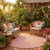 8' Rainbow Round Indoor Outdoor Area Rug