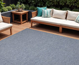 7' X 10' Navy Blue Indoor Outdoor Area Rug
