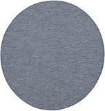 6' Navy Blue Round Power Loom Area Rug