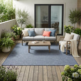 5' X 7' Navy Blue Indoor Outdoor Area Rug