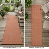 8' Rust Indoor Outdoor Runner Rug