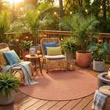 6' Terracotta Indoor Outdoor Area Rug