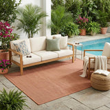 5' X 7' Terracotta Indoor Outdoor Area Rug