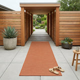 10' Rust Power Loom Runner Rug