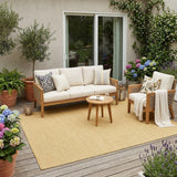 5' X 7' Yellow Indoor Outdoor Area Rug