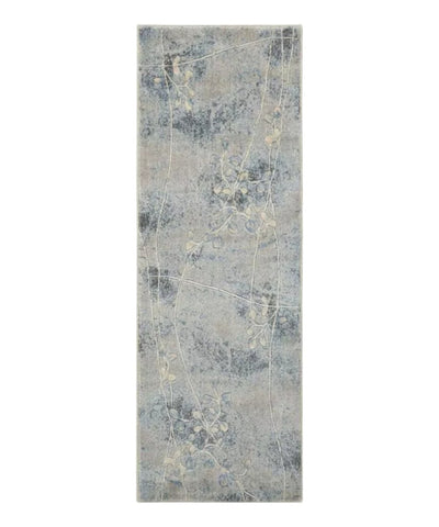 6' Blue Floral Runner Rug