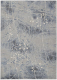5' X 8' Blue Floral Power Loom Area Rug