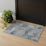 3' X 4' Blue Floral Power Loom Area Rug