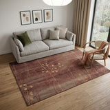 5' X 8' Brown Floral Power Loom Area Rug