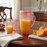 Pink Acrylic Convex Curve Shape Stemless Pitcher
