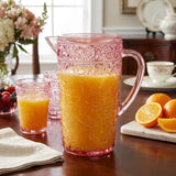 Pink Acrylic Convex Curve Shape Stemless Pitcher