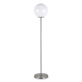 62" Silver Novelty Floor Lamp With White Plastic Globe Shade