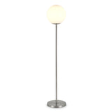 62" Silver Novelty Floor Lamp With White Plastic Globe Shade
